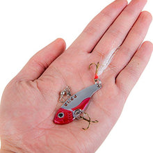 Load image into Gallery viewer, GemanFish 5pcs Fishing Lures Metal VIB Hard Spinner Blade Baits with Feathers Treble Hooks for Bass Walleyes Trout Fishing Spoons 5 Colors