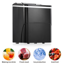 Load image into Gallery viewer, Kismile Ice Maker Machine for Countertop - Makes 26 Lbs of Ice Per 24 Hours - Ice Cubes Ready in 6 Mins, Ideal Ice Maker for Home/Office/Bar with Scoop and Basket, Lcd Display (Black)