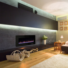Load image into Gallery viewer, R.W.FLAME 42" Electric Fireplace, in-Wall Recessed and Wall Mounted, Electric Fireplace Heater with Timer,Multicolor Flames,Touch Screen,Remote Control, 750-1500W,Black
