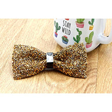 Load image into Gallery viewer, i-VTIES Pre-Tied Bow Tie,Satin,Men's Rhinestone,Crystal Premium Metallic,Gold,Adjustable Length