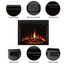 Load image into Gallery viewer, R.W.FLAME 36" Electric Fireplace Insert,Recessed in Wall Freestanding Heater,Large Screen,Touch Screen,Multicolor Flames, Remote Control,750w/1500w,Black