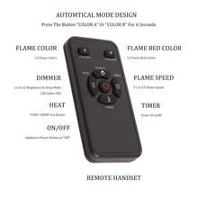 Load image into Gallery viewer, R.W.FLAME 42" Electric Fireplace, in-Wall Recessed and Wall Mounted, Electric Fireplace Heater with Timer,Multicolor Flames,Touch Screen,Remote Control, 750-1500W,Black