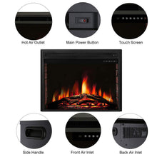 Load image into Gallery viewer, R.W.FLAME 39" Electric Fireplace Insert,Recessed in Wall Freestanding Heater,Large Screen,Touch Screen,Multicolor Flames, Remote Control,750w/1500w,Black