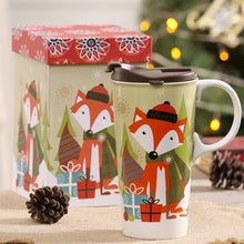 Load image into Gallery viewer, Ceramic Travel Mug for Coffee or Tea Sealed Lid 17 oz.with Gift Box,Fox