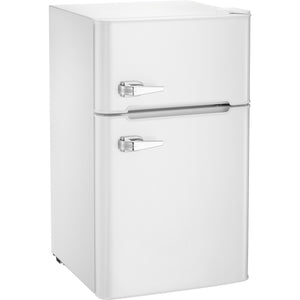 Kismile Compact Refrigerator, 2 Door Refrigerator and Freezer, Dorm or Apartment, 3.3 cu ft, White