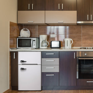 Kismile Compact Refrigerator, 2 Door Refrigerator and Freezer, Dorm or Apartment, 3.3 cu ft, White
