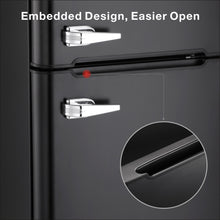 Load image into Gallery viewer, Kismile Compact Refrigerator, 2 Door Refrigerator and Freezer, Dorm or Apartment, 3.3 cu ft, Black