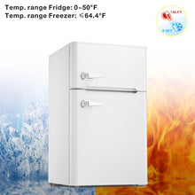 Load image into Gallery viewer, Kismile Compact Refrigerator, 2 Door Refrigerator and Freezer, Dorm or Apartment, 3.3 cu ft, White