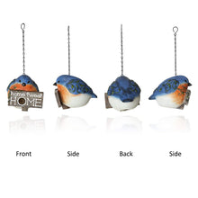 Load image into Gallery viewer, CEDAR HOME Hanging Bird Houses Outdoor Garden Patio Decorative Pet Cottage Resin Birdhouses, Blue