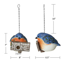 Load image into Gallery viewer, CEDAR HOME Hanging Bird Houses Outdoor Garden Patio Decorative Pet Cottage Resin Birdhouses, Blue