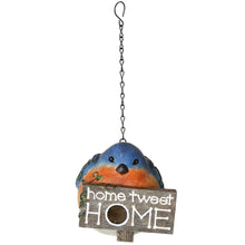 Load image into Gallery viewer, CEDAR HOME Hanging Bird Houses Outdoor Garden Patio Decorative Pet Cottage Resin Birdhouses, Blue