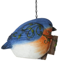Load image into Gallery viewer, CEDAR HOME Hanging Bird Houses Outdoor Garden Patio Decorative Pet Cottage Resin Birdhouses, Blue