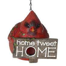 Load image into Gallery viewer, CEDAR HOME Hanging Bird Houses Outdoor Garden Patio Decorative Pet Cottage Resin Birdhouses, Red
