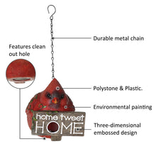 Load image into Gallery viewer, CEDAR HOME Hanging Bird Houses Outdoor Garden Patio Decorative Pet Cottage Resin Birdhouses, Red