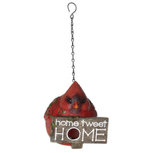 Load image into Gallery viewer, CEDAR HOME Hanging Bird Houses Outdoor Garden Patio Decorative Pet Cottage Resin Birdhouses, Red