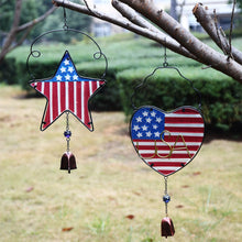 Load image into Gallery viewer, CEDAR HOME Wind chime Unique Outdoor Indoor Hanging Mobile Bell WindChime for Garden Lawn Yard Patio Waterproof Metal Glass Patriotic American Flag Home Decor, 9.5" W x 1.5" D x 23" H, 2 Set