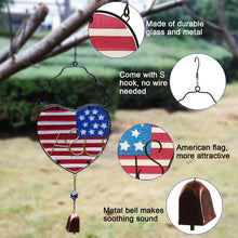 Load image into Gallery viewer, CEDAR HOME Wind chime Unique Outdoor Indoor Hanging Mobile Bell WindChime for Garden Lawn Yard Patio Waterproof Metal Glass Patriotic American Flag Home Decor, 9.5" W x 1.5" D x 23" H, 2 Set