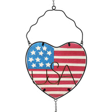 Load image into Gallery viewer, CEDAR HOME Wind chime Unique Outdoor Indoor Hanging Mobile Bell WindChime for Garden Lawn Yard Patio Waterproof Metal Glass Patriotic American Flag Home Decor, 9.5" W x 1.5" D x 23" H, 2 Set