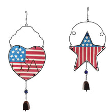 Load image into Gallery viewer, CEDAR HOME Wind chime Unique Outdoor Indoor Hanging Mobile Bell WindChime for Garden Lawn Yard Patio Waterproof Metal Glass Patriotic American Flag Home Decor, 9.5" W x 1.5" D x 23" H, 2 Set