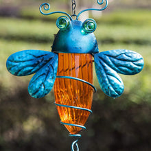 Load image into Gallery viewer, CEDAR HOME Solar Wind Chime Unique Outdoor Indoor Hanging Mobile Bell Windchime Light for Garden Lawn Yard Patio Waterproof Metal Glass Winged Insert Home Decor, 8" W x 3" D x 24.5" H, 3 Set
