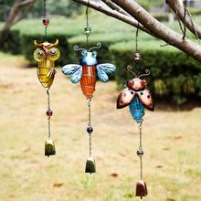 Load image into Gallery viewer, CEDAR HOME Solar Wind Chime Unique Outdoor Indoor Hanging Mobile Bell Windchime Light for Garden Lawn Yard Patio Waterproof Metal Glass Winged Insert Home Decor, 8" W x 3" D x 24.5" H, 3 Set