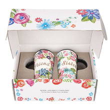 Load image into Gallery viewer, CEDAR HOME Travel Coffee Ceramic Mug Porcelain Latte Tea Cup With Lid in Gift Box 17oz. Sister &amp; Friend, 2 Pack