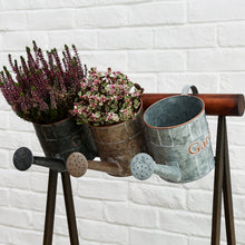 Load image into Gallery viewer, CEDAR HOME Metal Planter Flower Pot Succulent Container Garden Bucket for Indoor or Outdoor Balcony Patio Watering Can wiht Handle, 12.25" W x 5" D x 5.5" H, Black