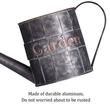 Load image into Gallery viewer, CEDAR HOME Metal Planter Flower Pot Succulent Container Garden Bucket for Indoor or Outdoor Balcony Patio Watering Can wiht Handle, 12.25" W x 5" D x 5.5" H, Black