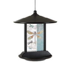 Load image into Gallery viewer, CEDAR HOME Hanging Solar Bird Feeder Outdoor Garden Decorative Water Proof Glass Pet BirdFeeder Eave, Iridescent Dragonfly