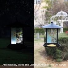 Load image into Gallery viewer, CEDAR HOME Hanging Solar Bird Feeder Outdoor Garden Decorative Water Proof Glass Pet BirdFeeder Eave, Iridescent Dragonfly