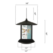 Load image into Gallery viewer, CEDAR HOME Hanging Solar Bird Feeder Outdoor Garden Decorative Water Proof Glass Pet BirdFeeder Eave, Iridescent Dragonfly