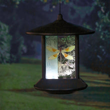 Load image into Gallery viewer, CEDAR HOME Hanging Solar Bird Feeder Outdoor Garden Decorative Water Proof Glass Pet BirdFeeder Eave, Iridescent Dragonfly