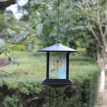Load image into Gallery viewer, CEDAR HOME Hanging Solar Bird Feeder Outdoor Garden Decorative Water Proof Glass Pet BirdFeeder Eave, Iridescent Dragonfly