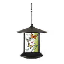 Load image into Gallery viewer, CEDAR HOME Hanging Solar Bird Feeder Outdoor Garden Decorative Water Proof Glass Pet BirdFeeder Eave, Butterflies Kaleidoscope