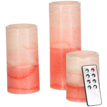 Load image into Gallery viewer, CEDAR HOME Flameless Candles LED Battery Powered Pillar Tealight Real Scented Wax with Remote, Pack of 3, Red