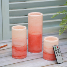 Load image into Gallery viewer, CEDAR HOME Flameless Candles LED Battery Powered Pillar Tealight Real Scented Wax with Remote, Pack of 3, Red
