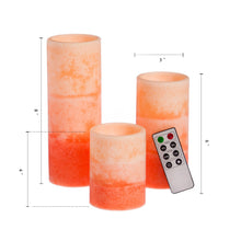 Load image into Gallery viewer, CEDAR HOME Flameless Candles LED Battery Powered Pillar Tealight Real Scented Wax with Remote, Pack of 3, Red
