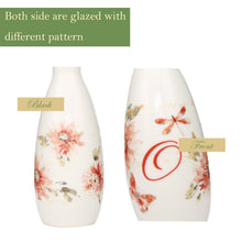 Load image into Gallery viewer, CEDAR HOME Olive Oil Bottle Set Ceramic Dispenser Porcelain Vinegar Cruet 9oz. with Stainless Steel Leak Proof Pourer Spout for Cooking or Salad Dressing, 2 Pack, Watercolor Floral