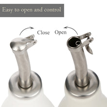 Load image into Gallery viewer, CEDAR HOME Olive Oil Bottle Set Ceramic Dispenser Porcelain Vinegar Cruet 9oz. with Stainless Steel Leak Proof Pourer Spout for Cooking or Salad Dressing, 2 Pack, Watercolor Floral