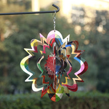 Load image into Gallery viewer, CEDAR HOME Wind Spectrum Spinner Outdoor Hanging Metal Sculpture Garden Figurine Decor Art Ornament for Lawn Yard Patio 10", Rainbow Geo