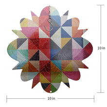 Load image into Gallery viewer, CEDAR HOME Wind Spectrum Spinner Outdoor Hanging Metal Sculpture Garden Figurine Decor Art Ornament for Lawn Yard Patio 10", Rainbow Geo