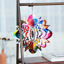 Load image into Gallery viewer, CEDAR HOME Wind Spectrum Spinner Outdoor Hanging Metal Sculpture Garden Figurine Decor Art Ornament for Lawn Yard Patio 10", Rainbow Geo