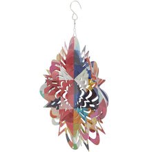 Load image into Gallery viewer, CEDAR HOME Wind Spectrum Spinner Outdoor Hanging Metal Sculpture Garden Figurine Decor Art Ornament for Lawn Yard Patio 10", Rainbow Geo