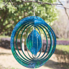 Load image into Gallery viewer, CEDAR HOME Wind Spectrum Spinner Outdoor Hanging Metal Sculpture Garden Figurine Decor Art Ornament Lawn Yard Patio 10", World Travel