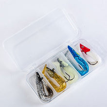 Load image into Gallery viewer, GemanFish Soft Lead Fish Set Kit Lots, Best Choice for Fishing Lures Baits Tackle Set for Freshwater Trout Bass Salmon-Include Vivid Spinner Baits, Crank baits Lures Pack of 5