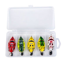 Load image into Gallery viewer, GemanFish Fishing Lures Top Water Floating Weedless Lure Hollow Frog Fishing Lures Soft Top Water Baits with Tackle Box for Bass Snake Head Saltwater Freshwater Fishing